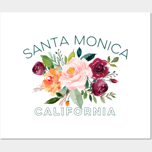 Santa Monica California Floral Wall Art by Pine Hill Goods